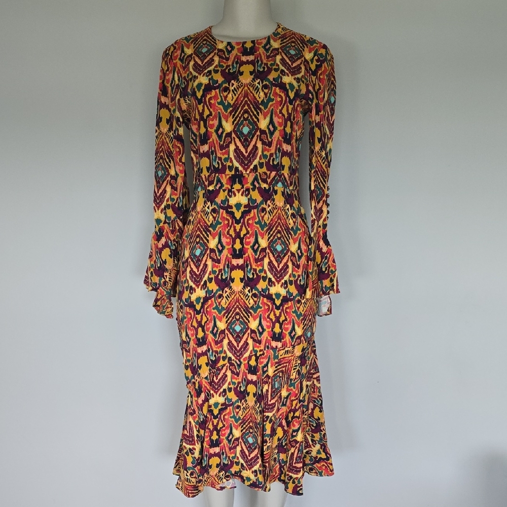 Prabal Gurung Raina marigold bohemian paisley print silk dress-READ-6